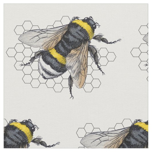 Bumble Bee Fabric Stof (Close Up)