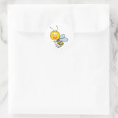 Bumble Bee Face Ronde Sticker (Tas)