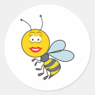 Bumble Bee Face Ronde Sticker