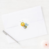Bumble Bee Face Ronde Sticker (Envelop)