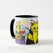Bumble Bee Fairy Cat Fantasy Art Mok (Voorkant links)