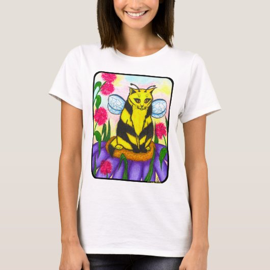 Bumble Bee Fairy Cat Fantasy Art Shirt (Voorkant)