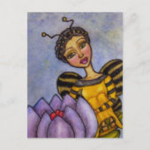 Bumble Bee Fairy op Flower Briefkaart (Voorkant)