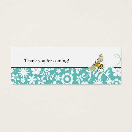 Bumble Bee Favor Tag | Blauw Mini Visitekaartjes (Voorkant)