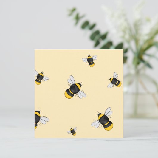 Bumble Bee Flat note card (Staand voorkant)