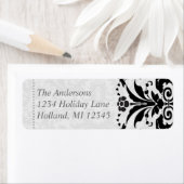 Bumble bee Floral Art Deco Adresetiketten Etiket (Insitu)