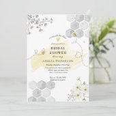 Bumble Bee Floral Vrijgezellenfeest Kaart (Staand voorkant)