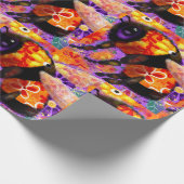 Bumble Bee Floral Whimsical Abstracte kunst Geel Cadeaupapier (Hoek)