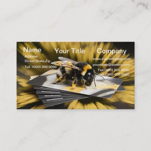 Bumble Bee Flying Visitekaartje (Voorkant)