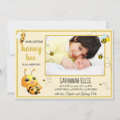 Bumble Bee Geboorteaankondiging Kaart (Voorkant)
