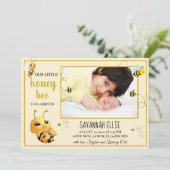 Bumble Bee Geboorteaankondiging Kaart (Staand voorkant)