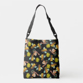Bumble Bee Geel Daisy Honing Zwart Bloemen Crossbody Tas (Achterkant)