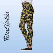 Bumble Bee Geel Daisy, Honing Zwart Bloemen Leggings