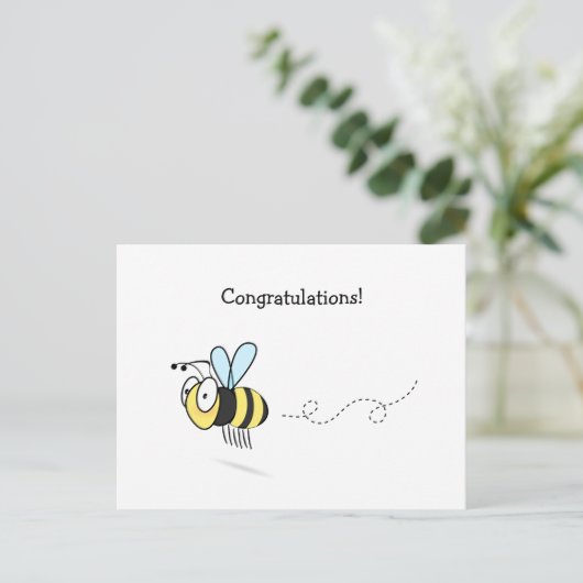 Bumble Bee Gefeliciteerd Briefkaart (Staand voorkant)