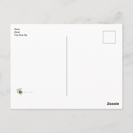 Bumble Bee Gefeliciteerd Briefkaart (Achterkant)