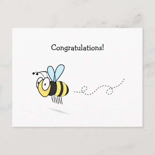 Bumble Bee Gefeliciteerd Briefkaart (Voorkant)