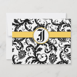 Bumble Bee Gele Damast Reactiekaart- RSVP Kaartje