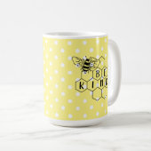 Bumble bee gele poka dot koffiemok (Voorkant rechts)