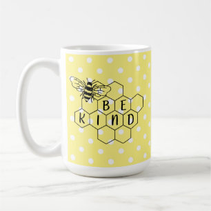 Bumble bee gele poka dot koffiemok