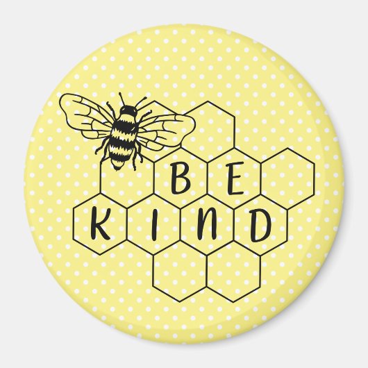 Bumble bee gele poka dot magneet (Voorkant)