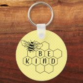 Bumble bee gele poka dot sleutelhanger (Voorkant)