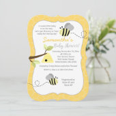 Bumble Bee Gellow Gender Neutrale Uitnodiging (Staand voorkant)