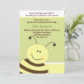Bumble bee Gender onthullen Baby shower nodigt 5 x Kaart (Staand voorkant)