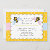 Bumble Bee Gender Reveal Baby shower Invitation Kaart (Voorkant)