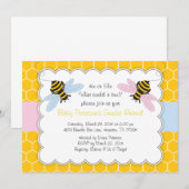 Bumble Bee Gender Reveal Baby shower Invitation Kaart (Voorkant / Achterkant)