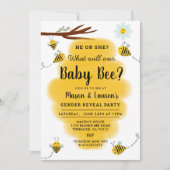 Bumble Bee Gender Reveal Party Uitnodiging (Voorkant)
