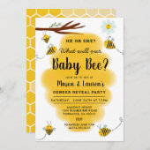 Bumble Bee Gender Reveal Party Uitnodiging (Voorkant / Achterkant)