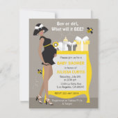 Bumble Bee Gender Reveal Uitnodigingen - Afrikaans (Voorkant)