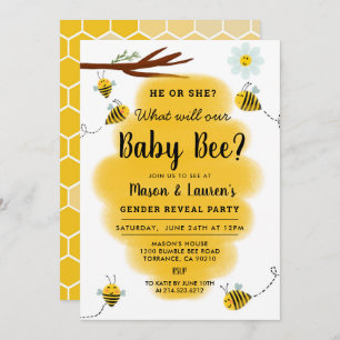 Bumble Bee Gender Reveert Party Invision Kaart