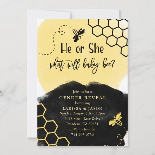Bumble Bee Geslacht onthullen Kaart (Voorkant)