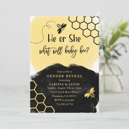 Bumble Bee Geslacht onthullen Kaart (Staand voorkant)