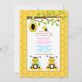 Bumble Bee Geslacht Reveal Baby Geboorte Aankondig Aankondiging