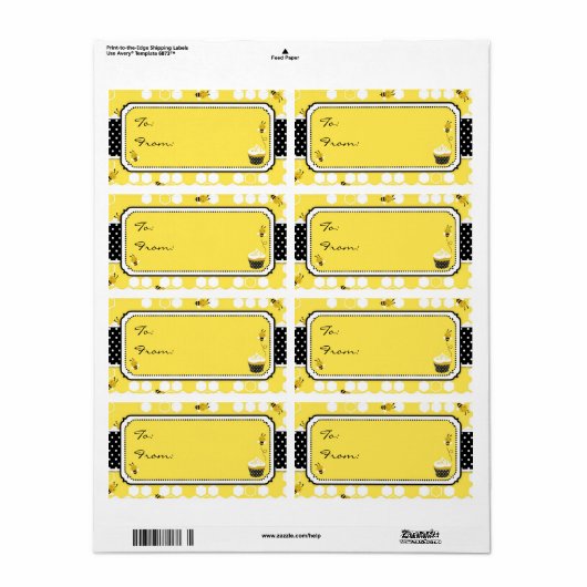 Bumble Bee Gift Label L (Full Sheet)