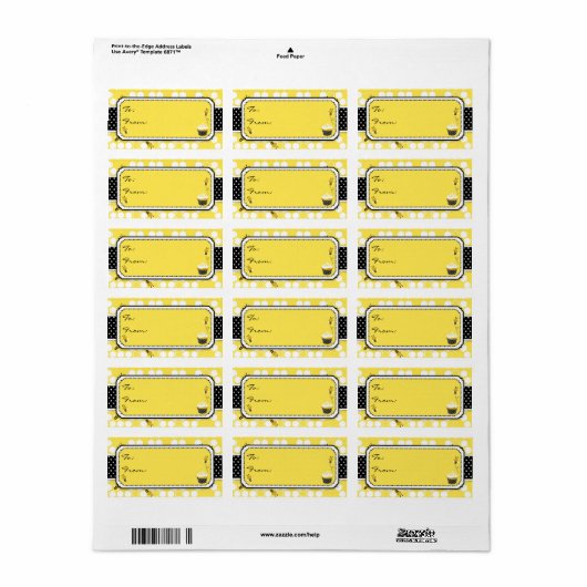Bumble Bee Gift Label M (Full Sheet)