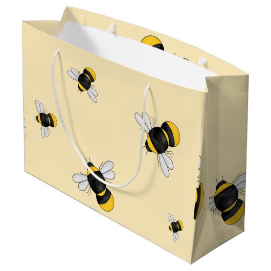 Bumble bee glossy cadeautas (Achterkant Gekanteld)