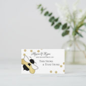 Bumble Bee Gold Confetti Baby shower Registry Informatiekaartje (Staand voorkant)