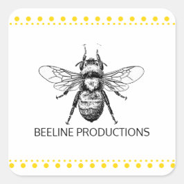 Bumble Bee Gold Vierkante Sticker