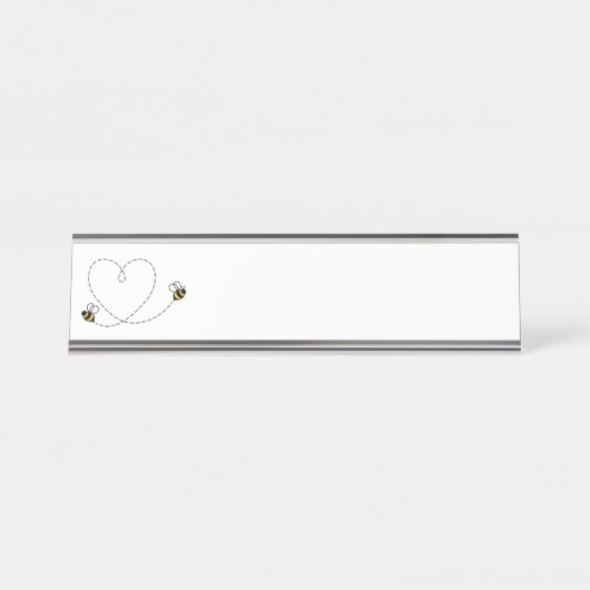 Bumble Bee Heart Bureau Naambordje (Voorkant)