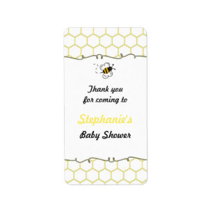 Bumble Bee Hive Baby shower Favor Labels