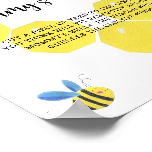Bumble bee hoe groot is mammie's buikspel poster (Hoek)