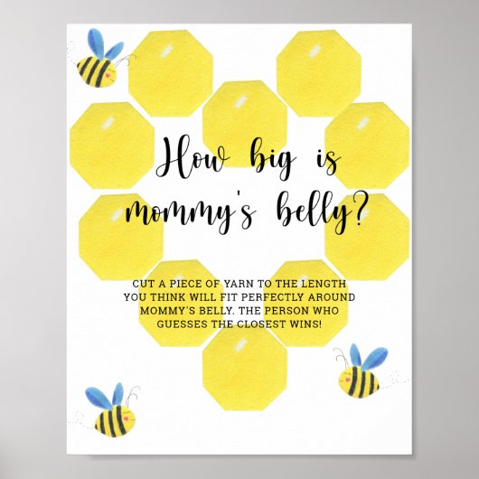 Bumble bee hoe groot is mammie's buikspel poster (Voorkant)