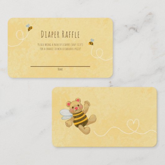 Bumble bee Honey Beer Gender Neutral Baby shower Informatiekaartje (Voorkant / Achterkant)