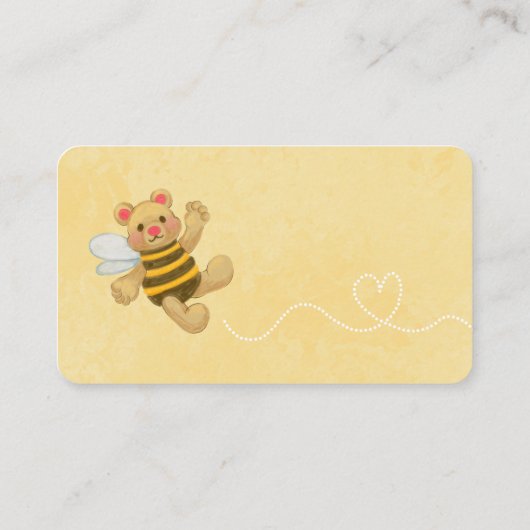 Bumble bee Honey Beer Gender Neutral Baby shower Informatiekaartje (Achterkant)