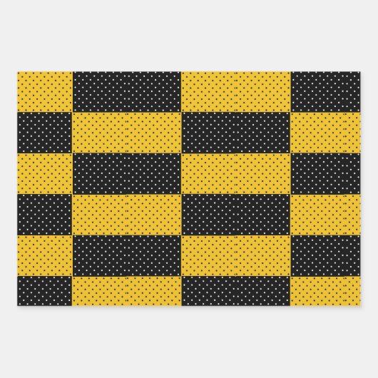Bumble Bee, Honey Comb, Stripes & Stippen Inpakpapier Vel (Voorkant 2)
