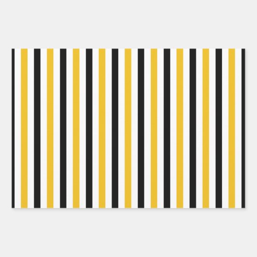 Bumble Bee, Honey Comb, Stripes & Stippen Inpakpapier Vel (Voorkant)