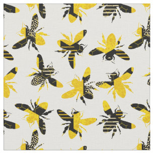 Bumble Bee Honey Pattern Stof